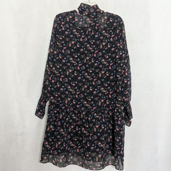 Jamira 100% Silk Chiffon Ruffle Peasant Dress - Picture 3 of 7